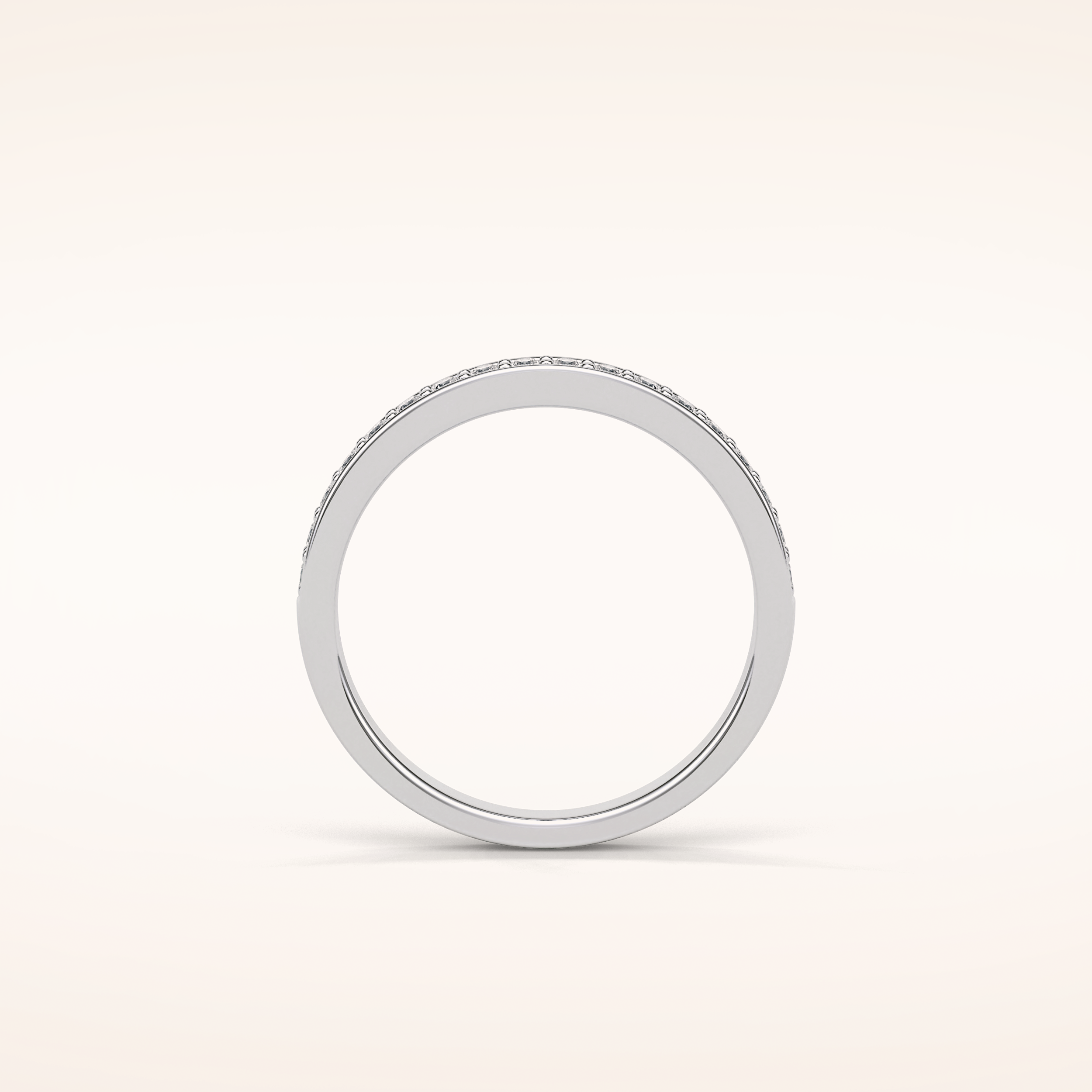 0.3 Round Shaped Moissanite Half Eternity Wedding Band