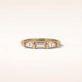 0.52 Baguette Shaped Moissanite Half Eternity Wedding Band