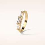 0.52 Baguette Shaped Moissanite Half Eternity Wedding Band