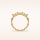 0.52 Baguette Shaped Moissanite Half Eternity Wedding Band