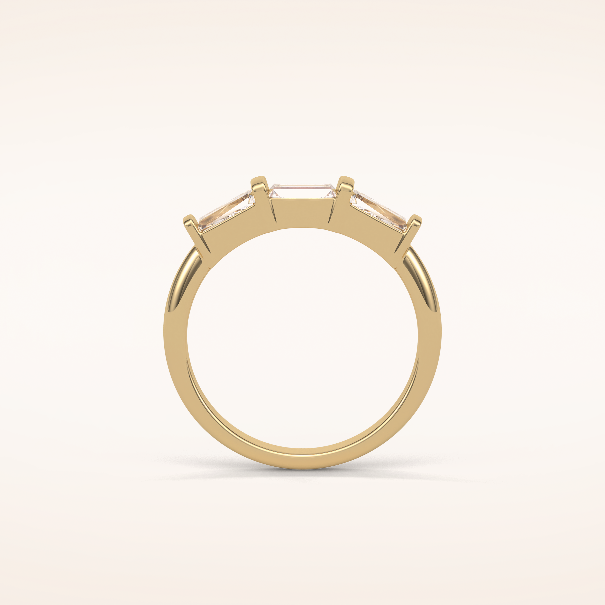 0.52 Baguette Shaped Moissanite Half Eternity Wedding Band