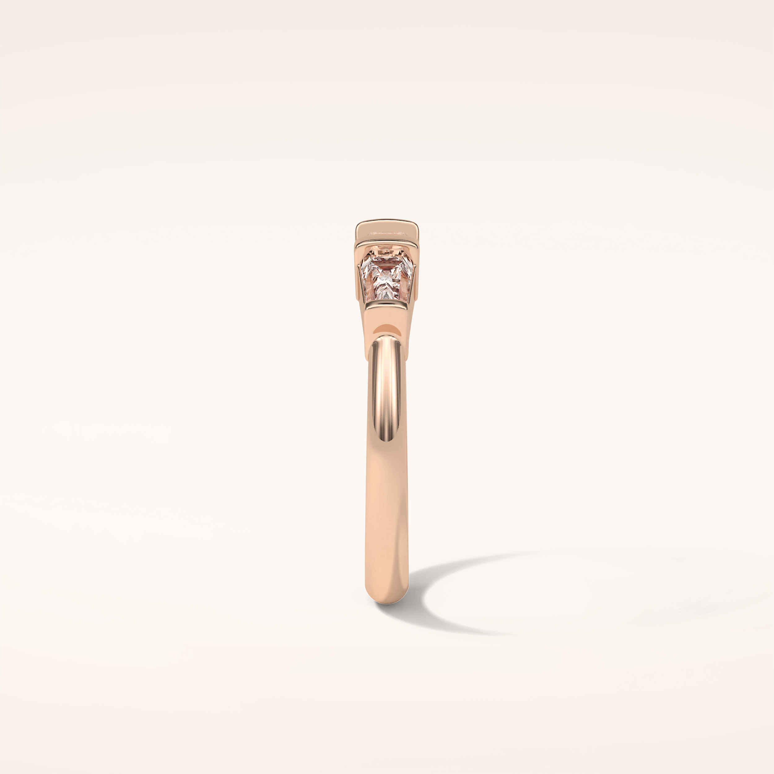 0.52 Baguette Shaped Moissanite Half Eternity Wedding Band