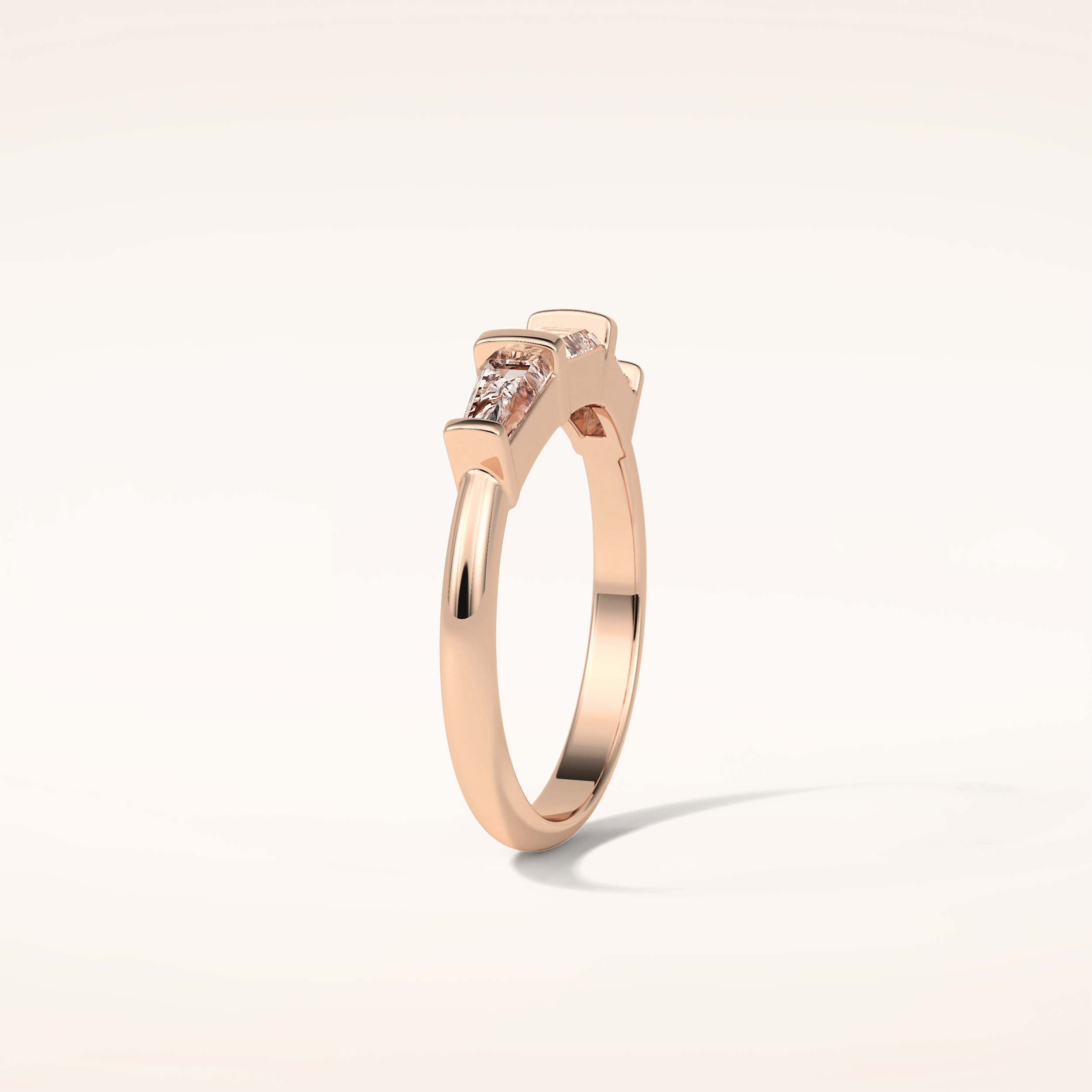 0.52 Baguette Shaped Moissanite Half Eternity Wedding Band