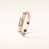 0.52 Baguette Shaped Moissanite Half Eternity Wedding Band