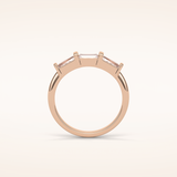 0.52 Baguette Shaped Moissanite Half Eternity Wedding Band