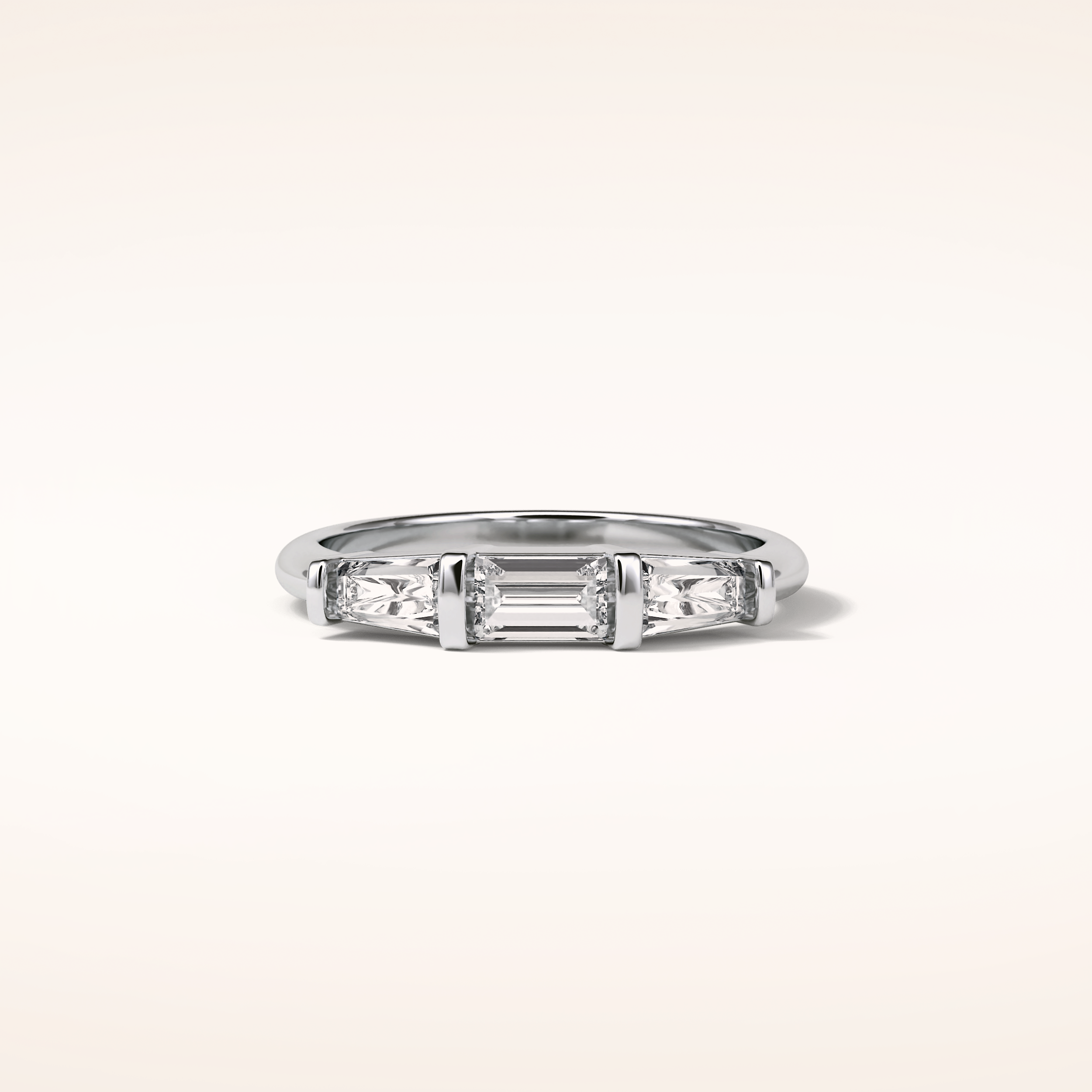 0.52 Baguette Shaped Moissanite Half Eternity Wedding Band