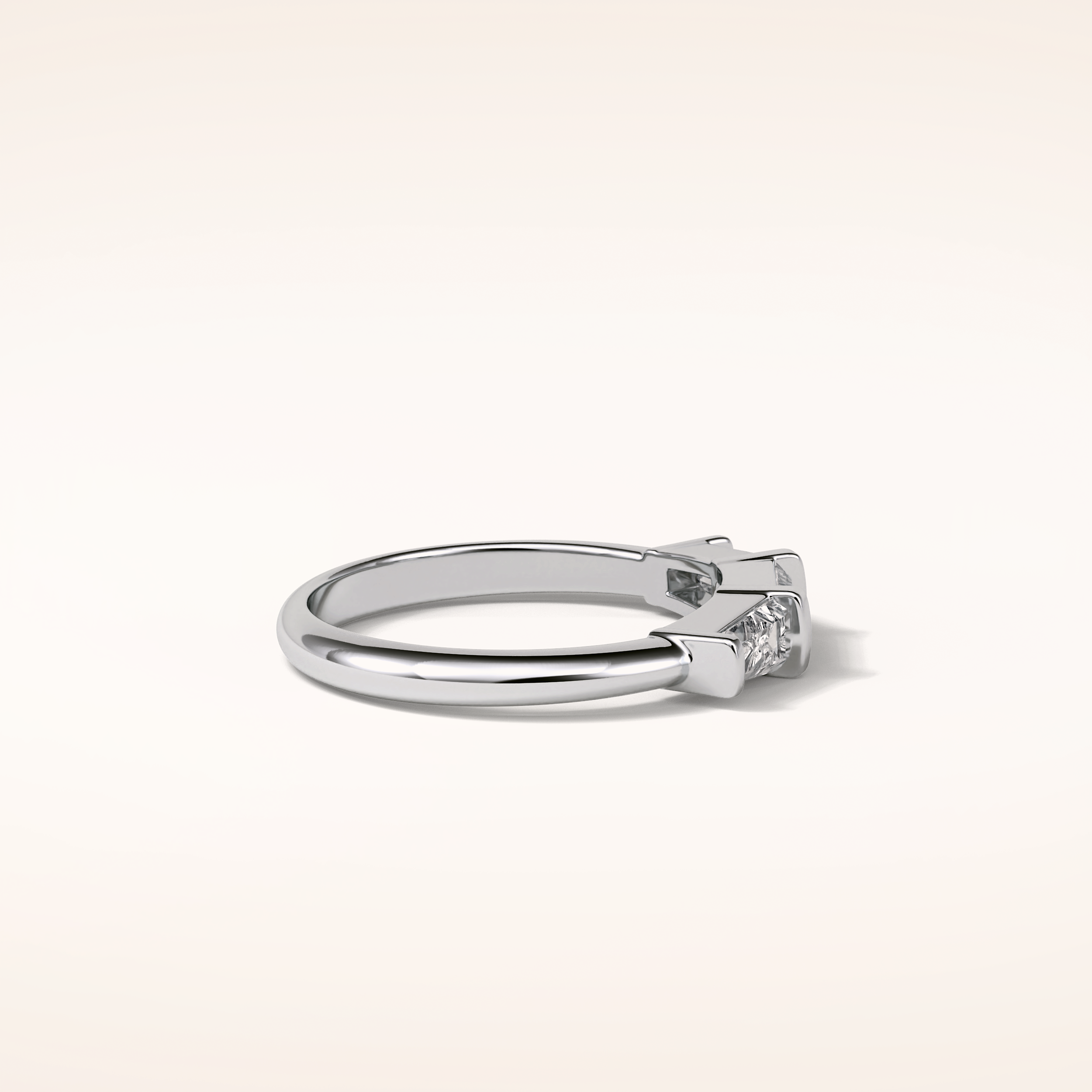 0.52 Baguette Shaped Moissanite Half Eternity Wedding Band