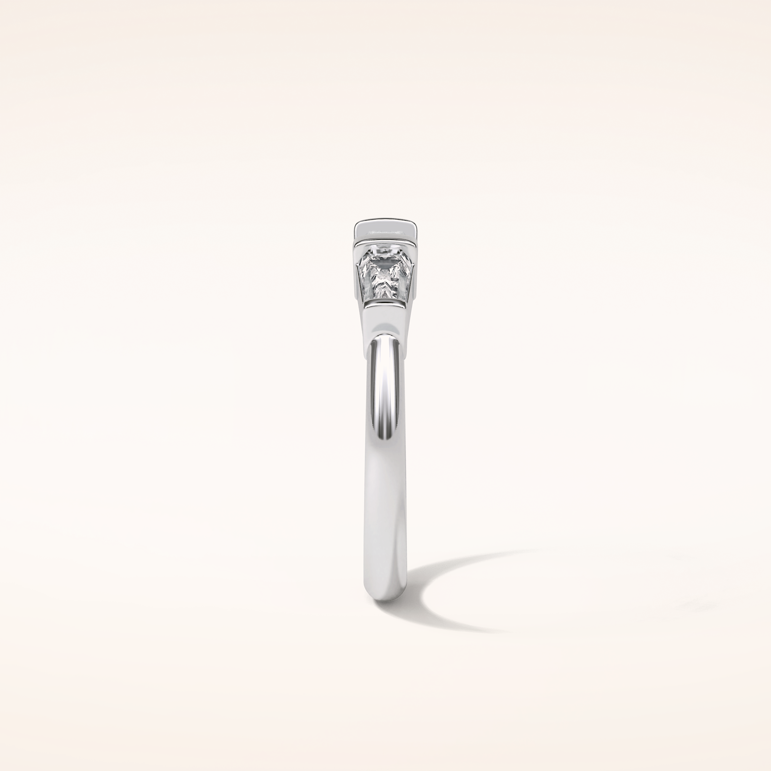 0.52 Baguette Shaped Moissanite Half Eternity Wedding Band