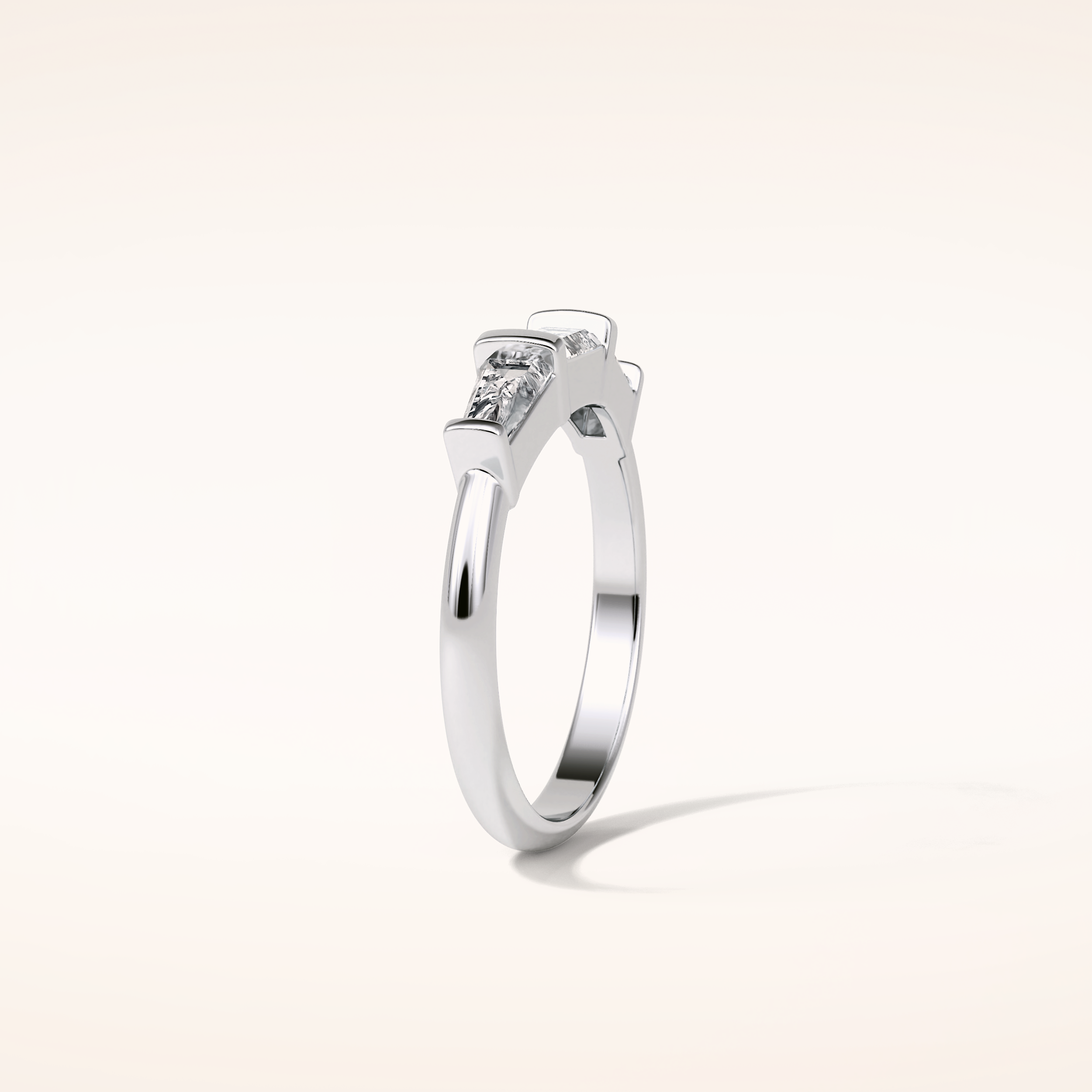 0.52 Baguette Shaped Moissanite Half Eternity Wedding Band