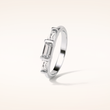 0.52 Baguette Shaped Moissanite Half Eternity Wedding Band