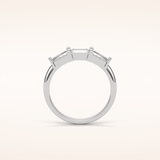 0.52 Baguette Shaped Moissanite Half Eternity Wedding Band