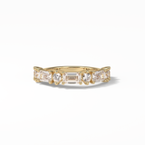 1.28 TCW Emerald and Round Shaped Wedding Band 8