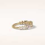 1.28 Emerald & Round Shaped Moissanite Half Eternity Wedding Band