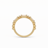 1.28 TCW Emerald and Round Shaped Wedding Band 10