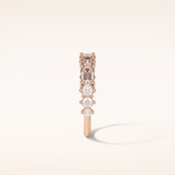 1.28 Emerald & Round Shaped Moissanite Half Eternity Wedding Band