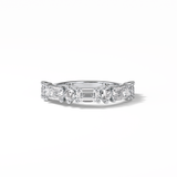 1.28 TCW Emerald and Round Shaped Wedding Band 1