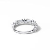 1.28 TCW Emerald and Round Shaped Wedding Band 2