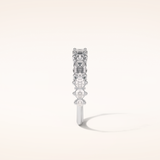 1.28 Emerald & Round Shaped Moissanite Half Eternity Wedding Band