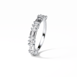 1.28 TCW Emerald and Round Shaped Wedding Band 6