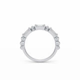 1.28 TCW Emerald and Round Shaped Wedding Band 7