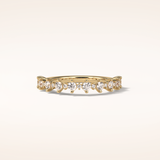 0.52 Round Shaped Moissanite Half Eternity Wedding Band