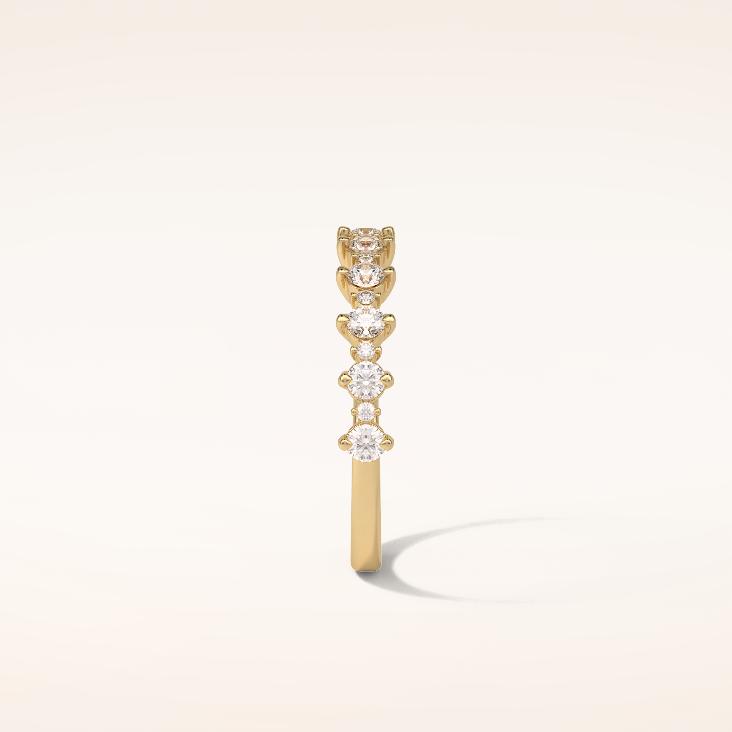 0.52 Round Shaped Moissanite Half Eternity Wedding Band