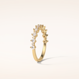 0.52 Round Shaped Moissanite Half Eternity Wedding Band