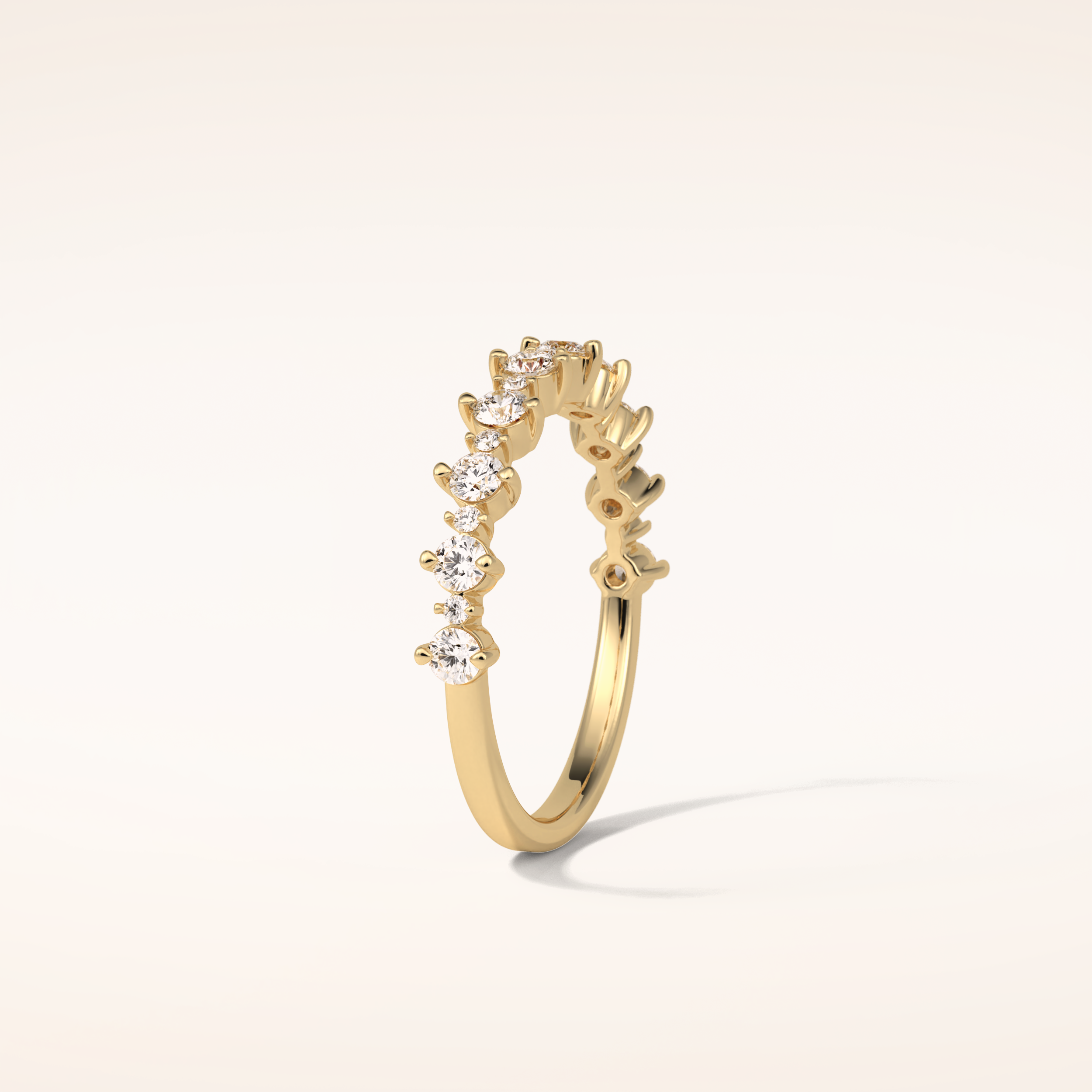 0.52 Round Shaped Moissanite Half Eternity Wedding Band