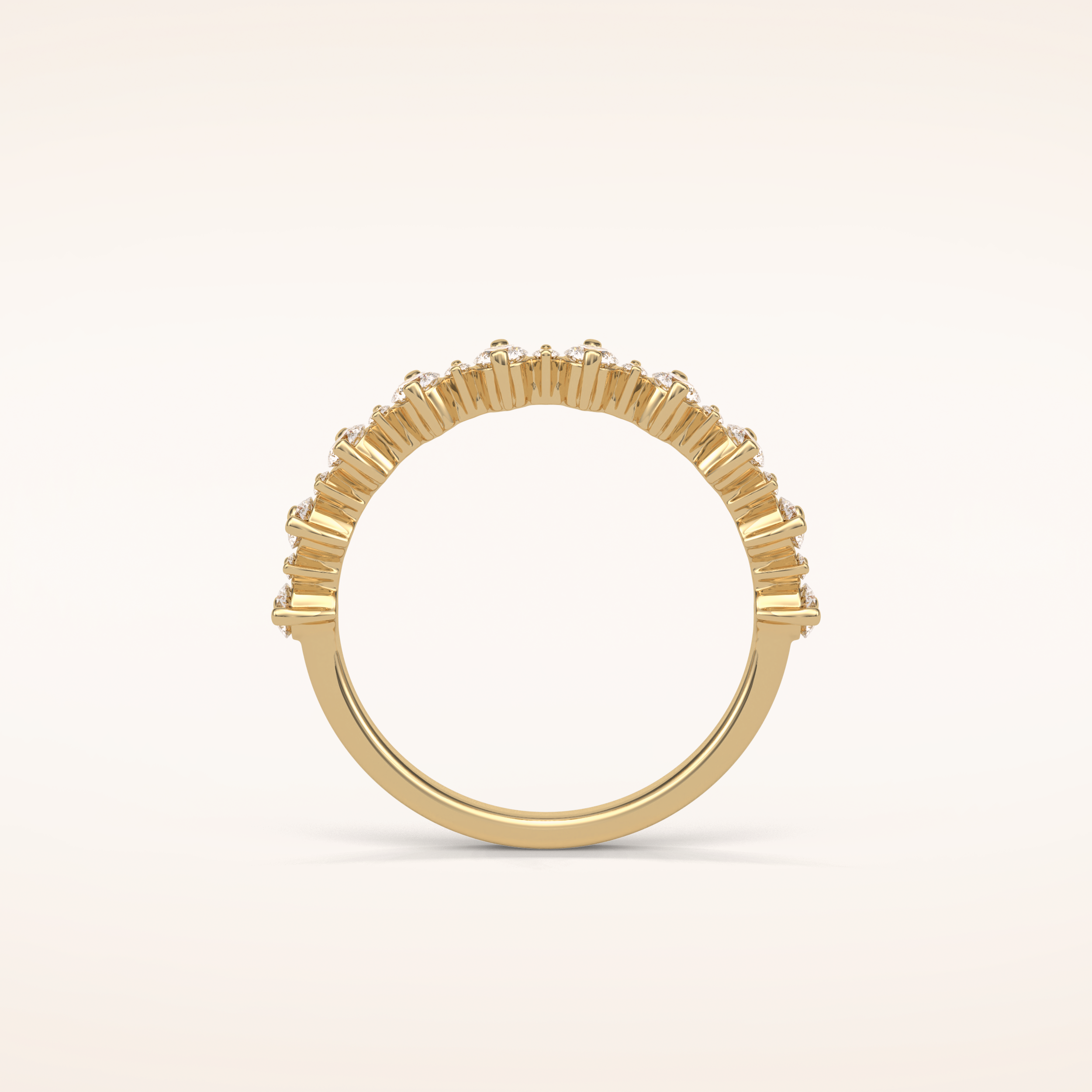 0.52 Round Shaped Moissanite Half Eternity Wedding Band