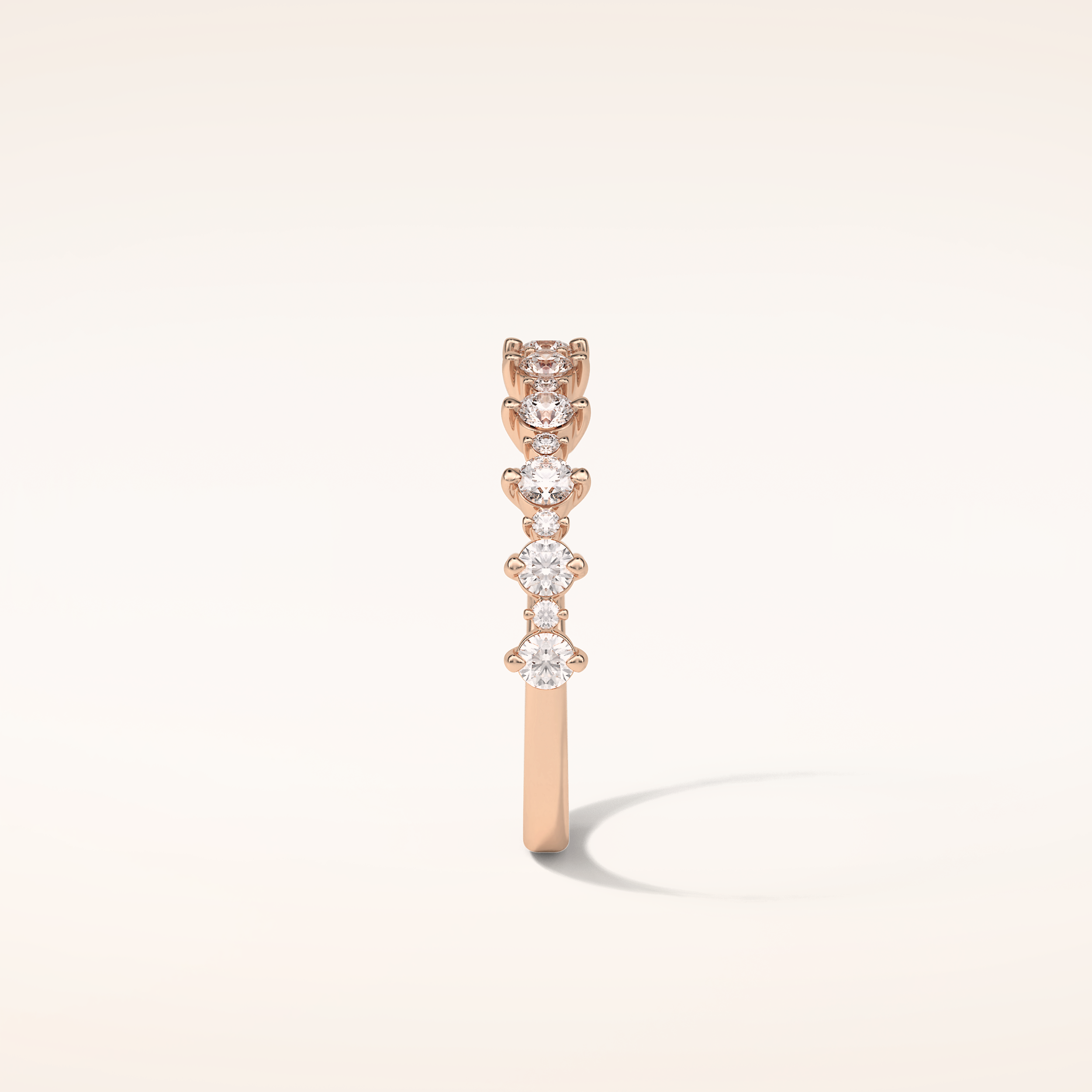 0.52 Round Shaped Moissanite Half Eternity Wedding Band