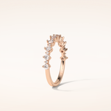 0.52 Round Shaped Moissanite Half Eternity Wedding Band