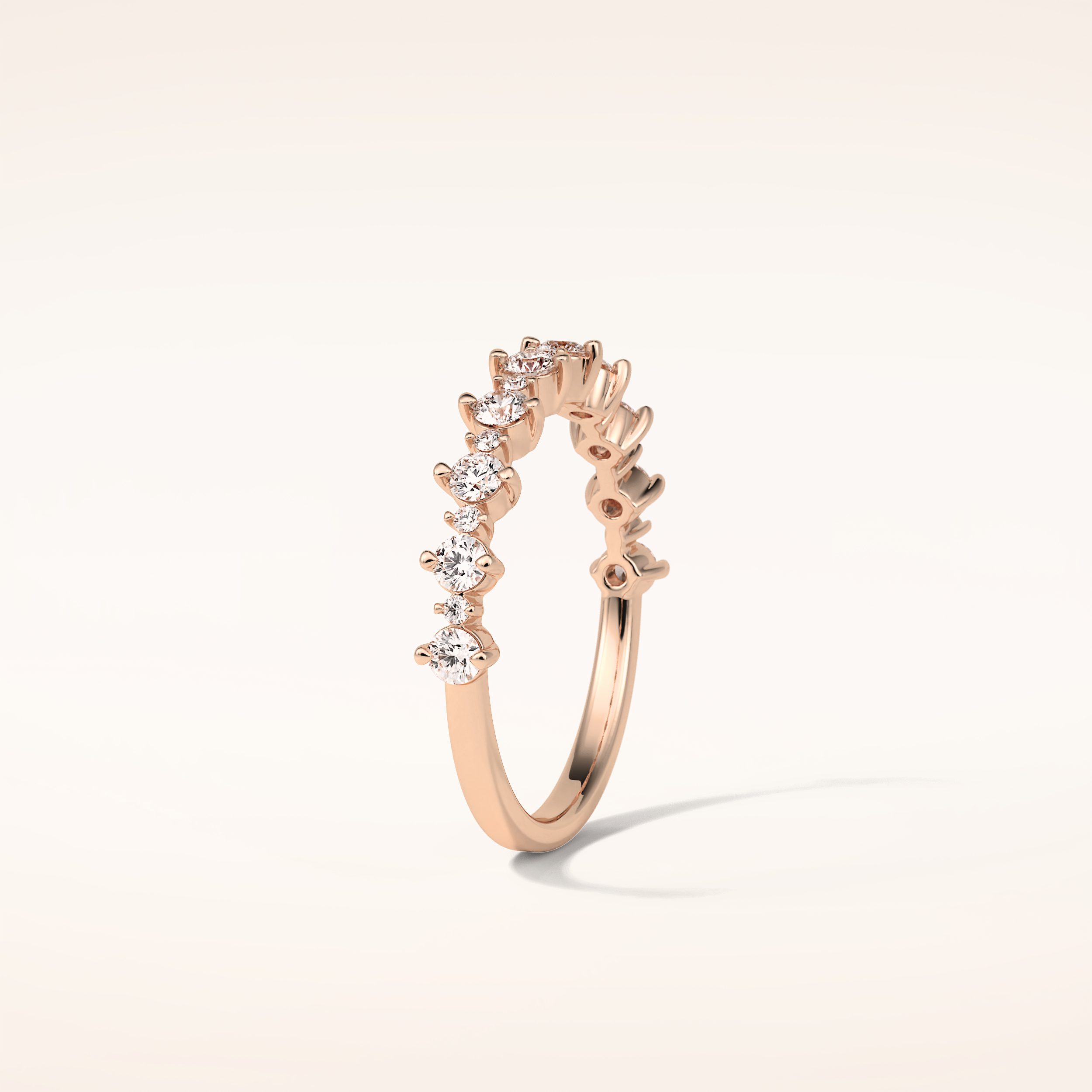 0.52 Round Shaped Moissanite Half Eternity Wedding Band