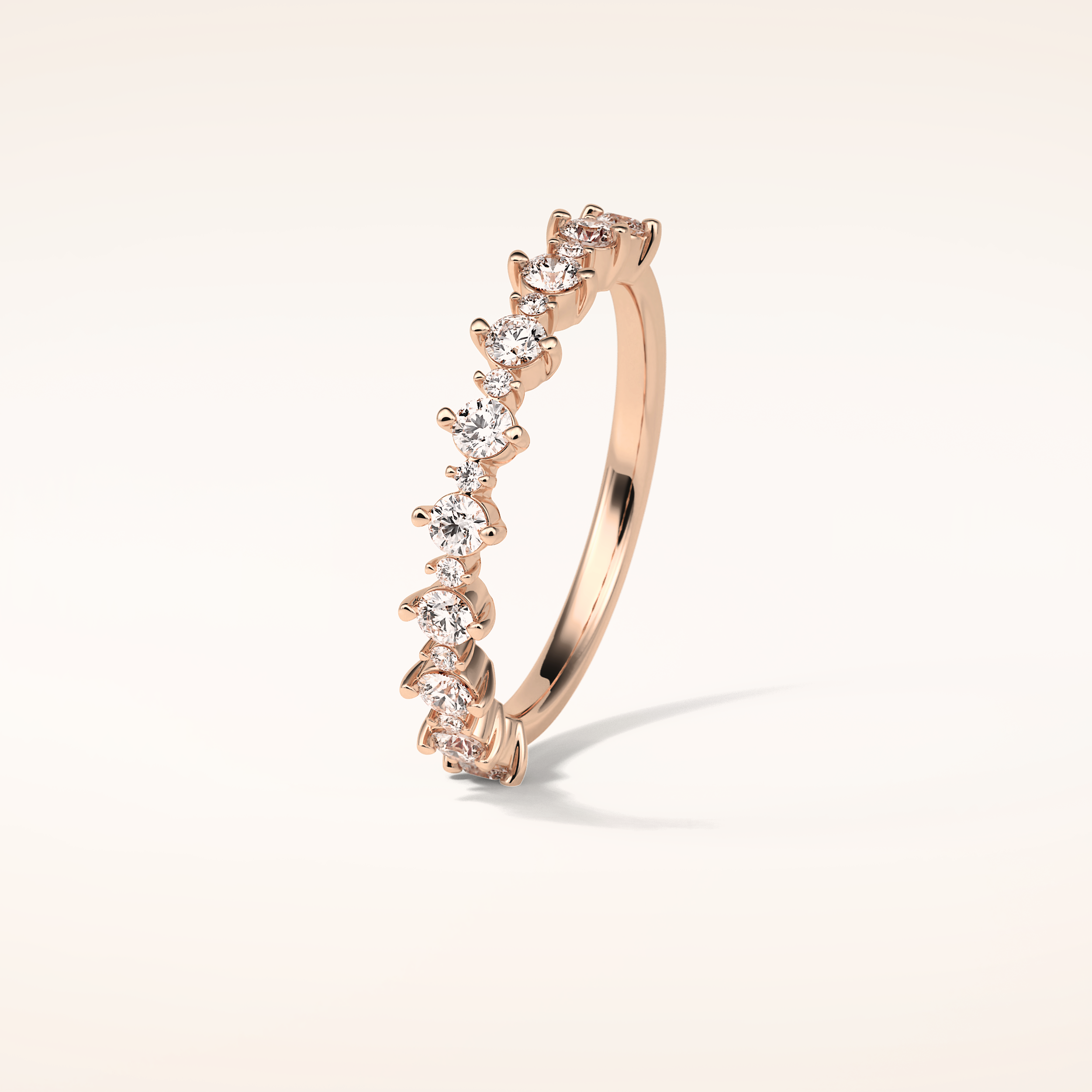 0.52 Round Shaped Moissanite Half Eternity Wedding Band