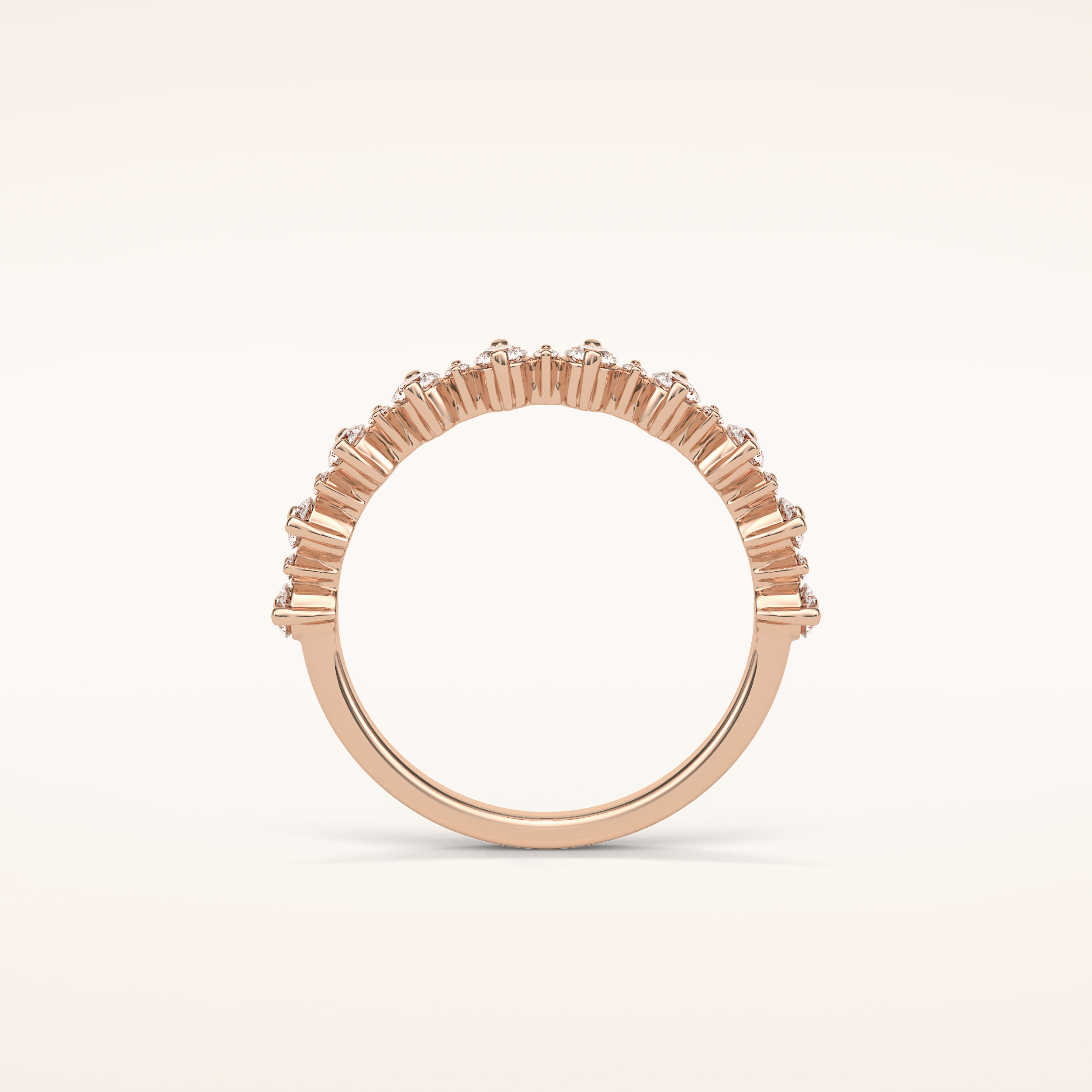 0.52 Round Shaped Moissanite Half Eternity Wedding Band