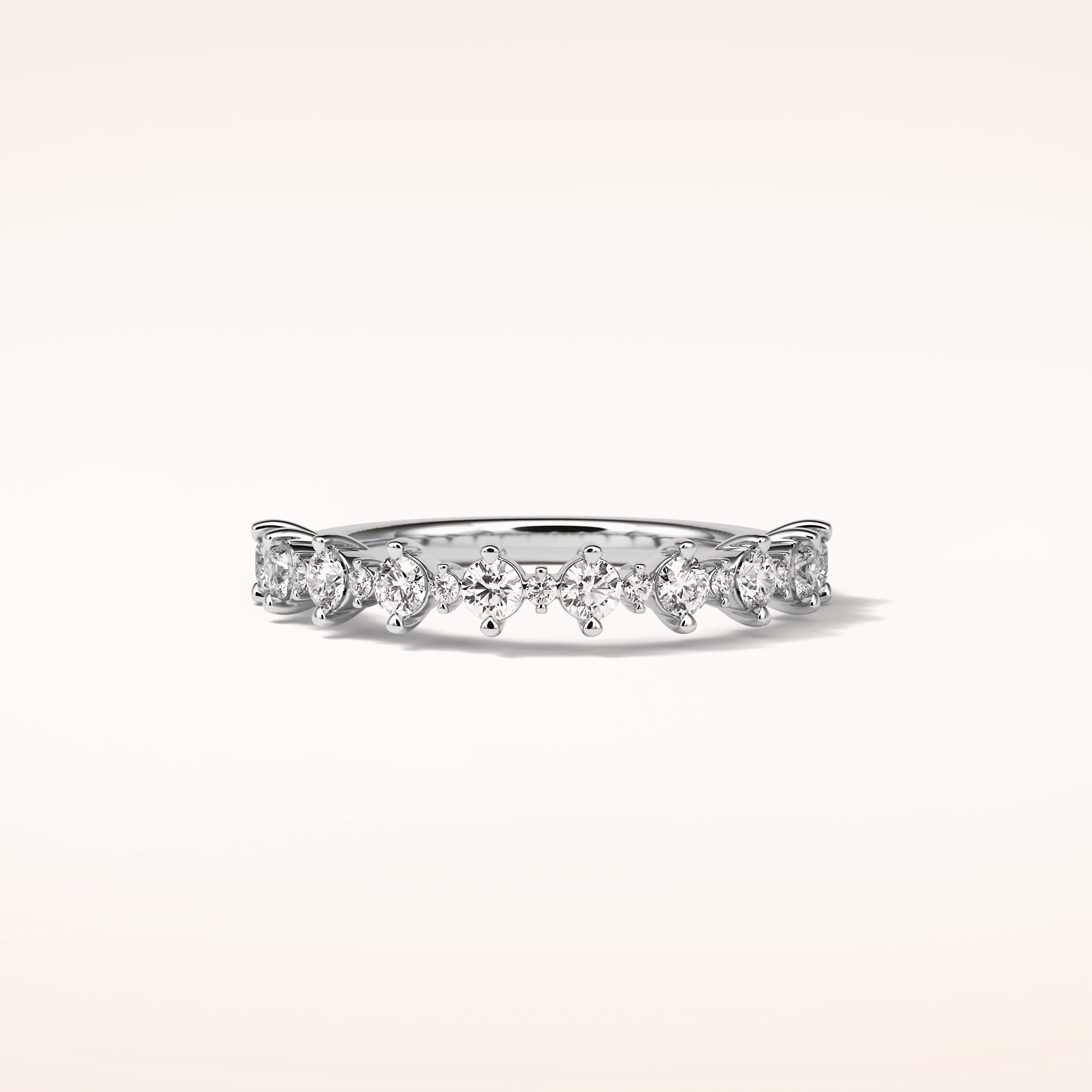 0.52 Round Shaped Moissanite Half Eternity Wedding Band