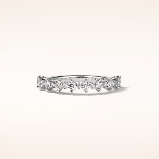 0.52 Round Shaped Moissanite Half Eternity Wedding Band
