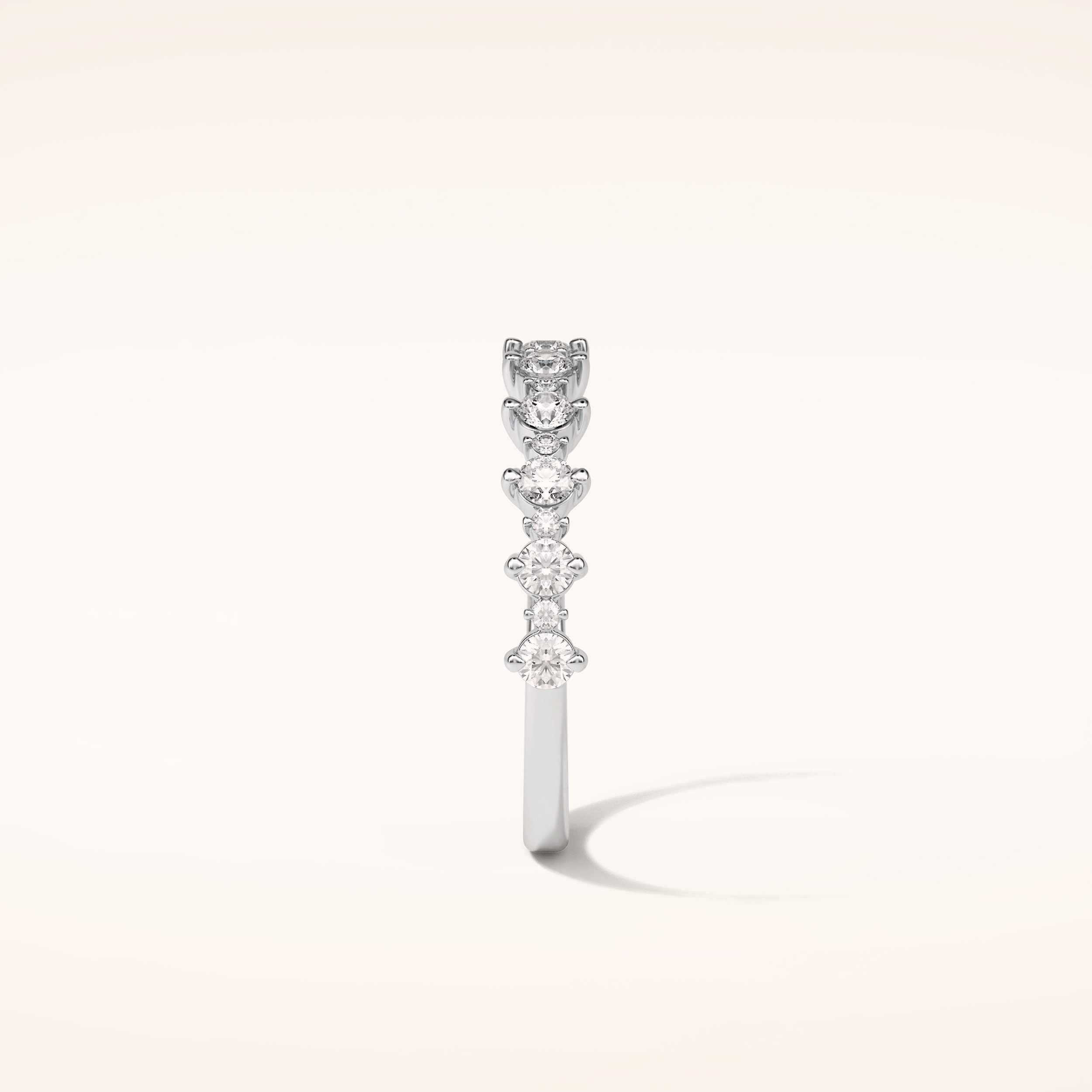 0.52 Round Shaped Moissanite Half Eternity Wedding Band