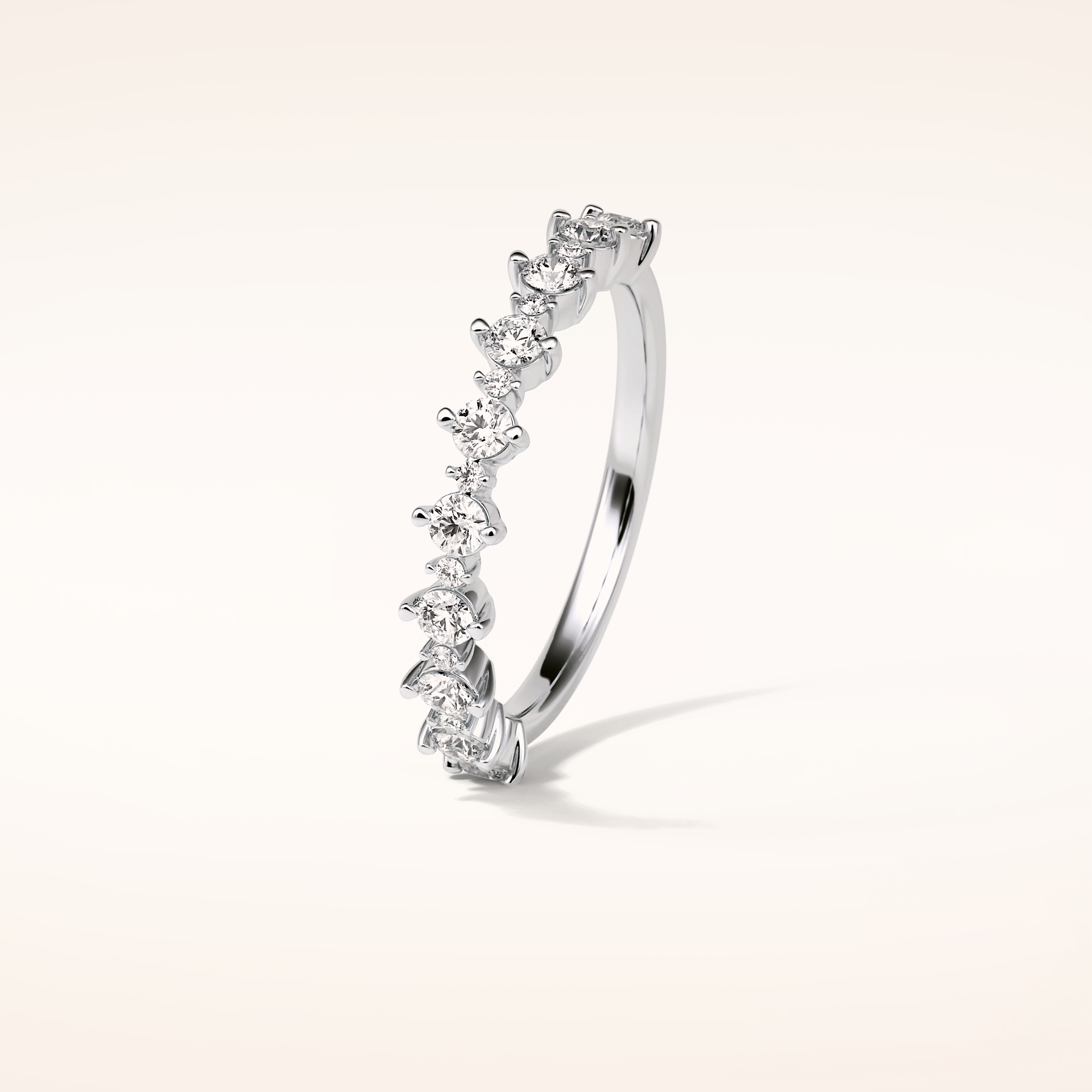 0.52 Round Shaped Moissanite Half Eternity Wedding Band