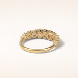 1.2 Oval & Round Shaped Moissanite Nine Stone Wedding Band