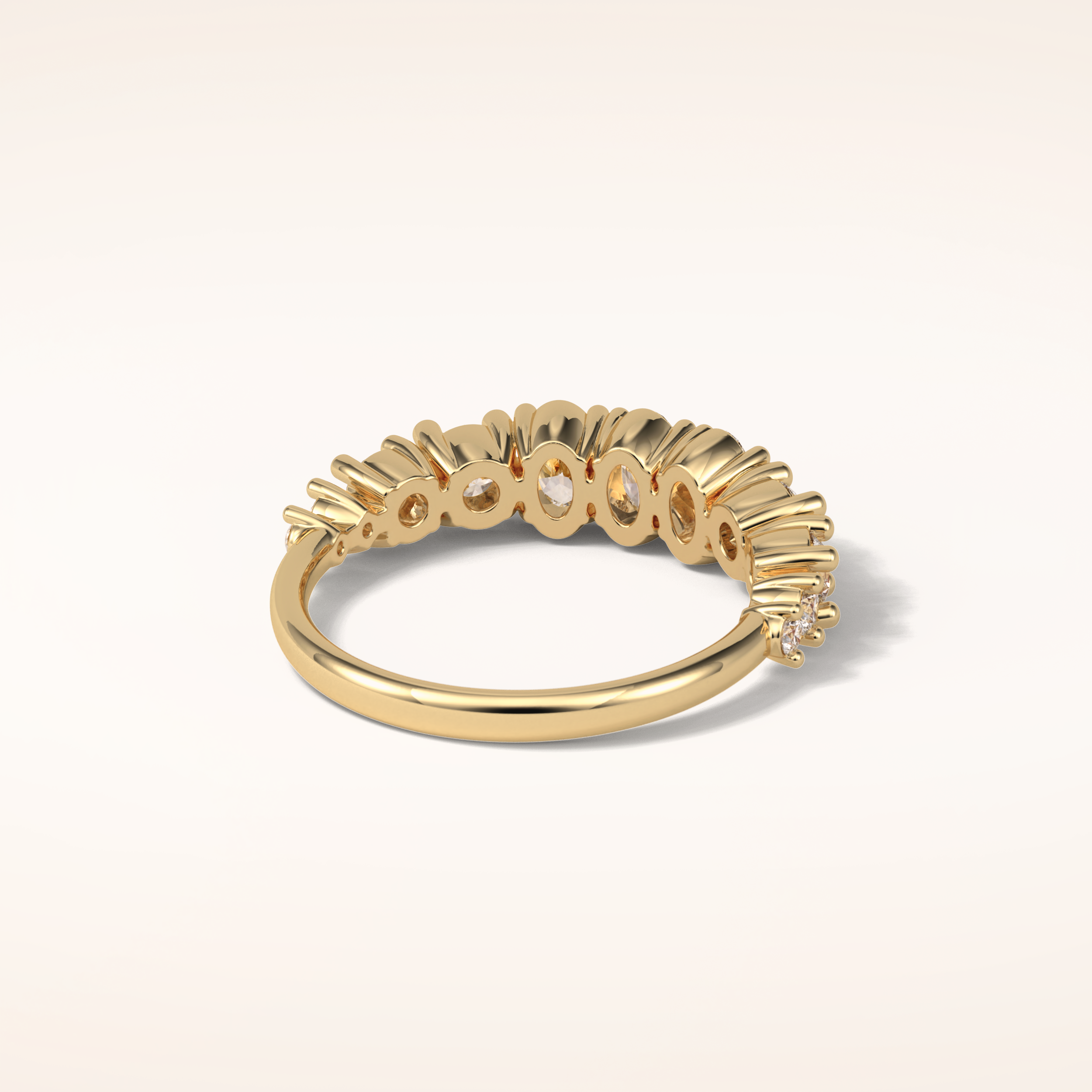 1.2 Oval & Round Shaped Moissanite Nine Stone Wedding Band