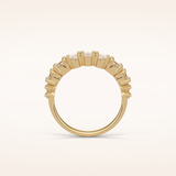 1.2 Oval & Round Shaped Moissanite Nine Stone Wedding Band