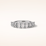 1.2 Oval & Round Shaped Moissanite Nine Stone Wedding Band