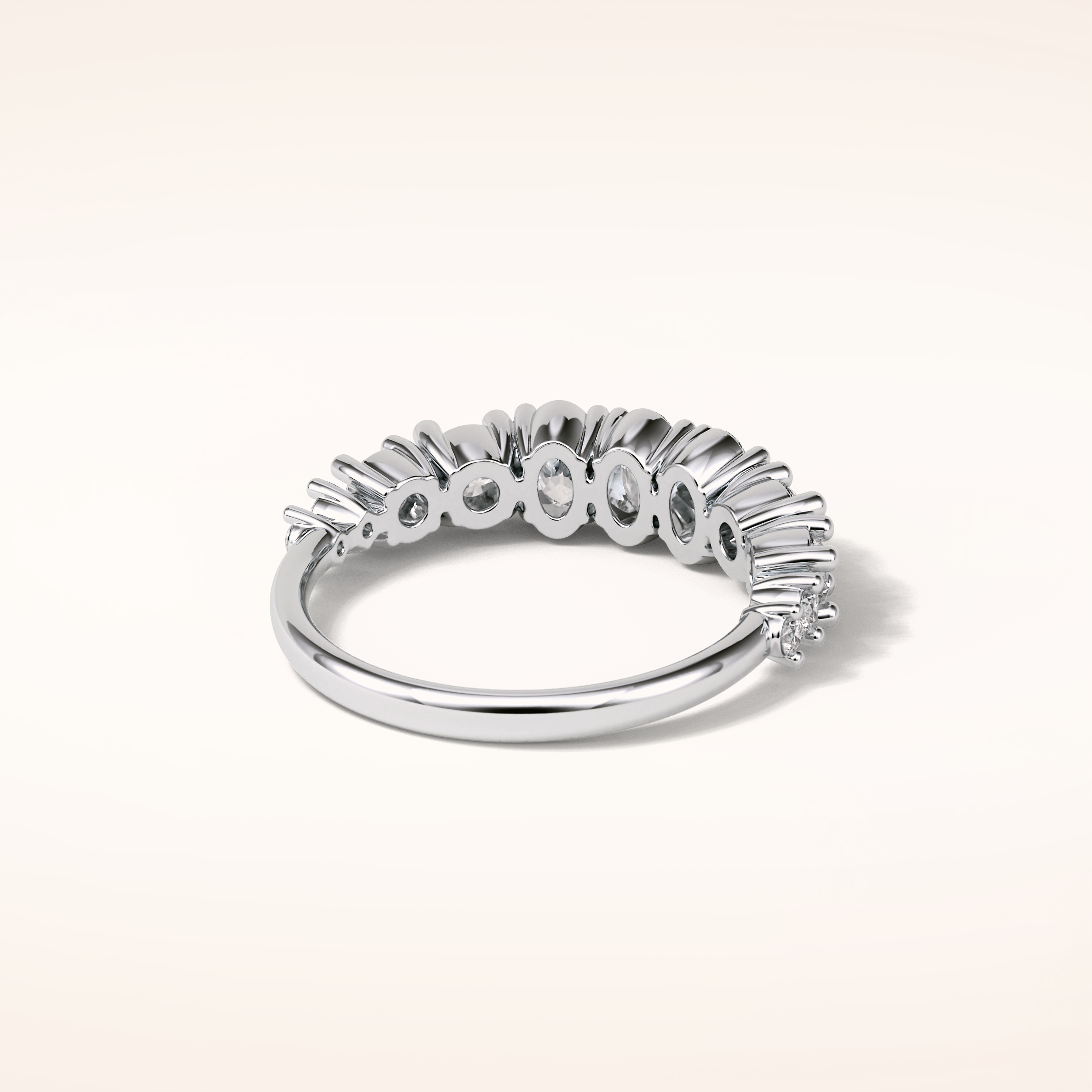 1.2 Oval & Round Shaped Moissanite Nine Stone Wedding Band