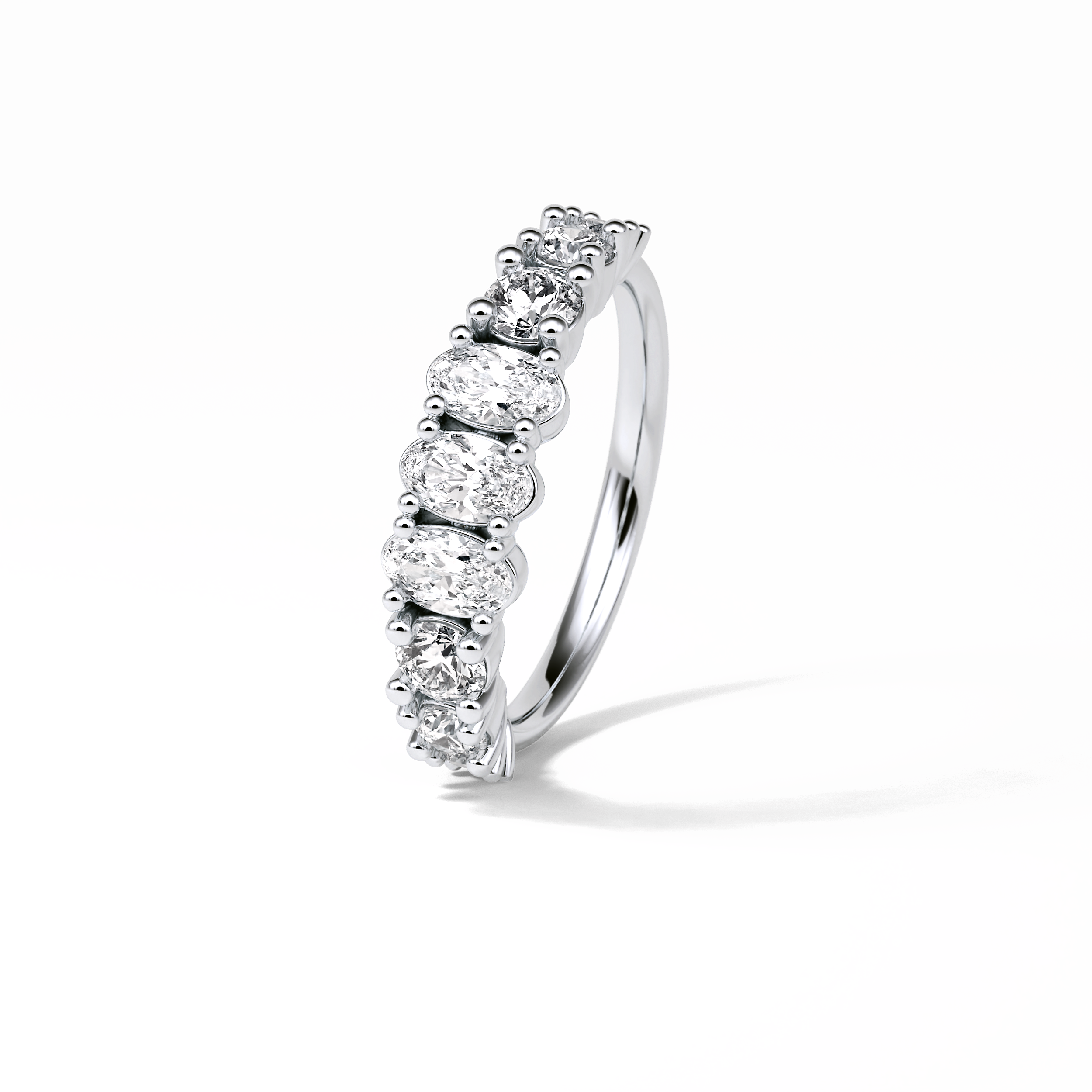 1.2 TCW Oval and Round Shaped Wedding Band 6