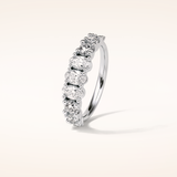 1.2 Oval & Round Shaped Moissanite Nine Stone Wedding Band