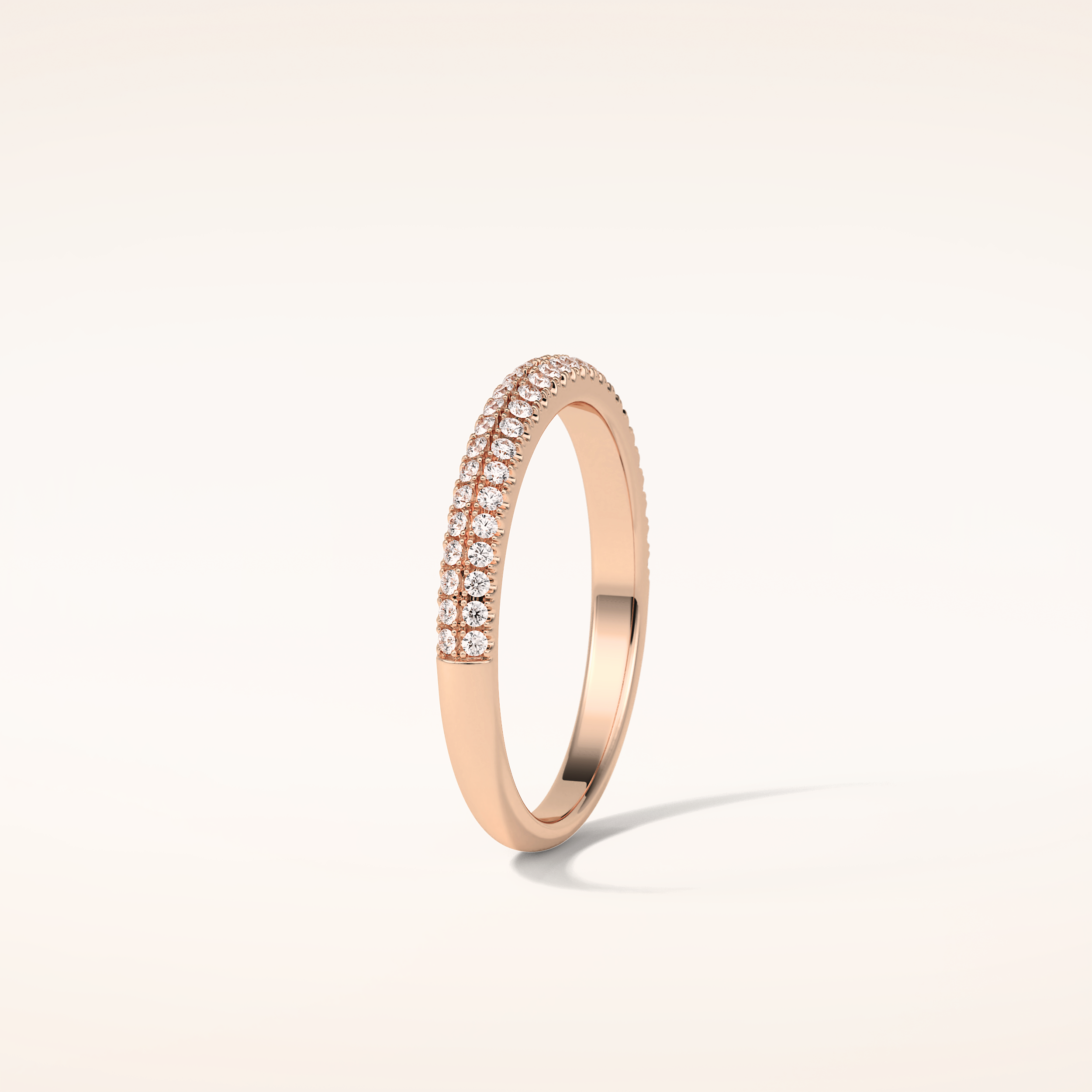 0.32 Round Shaped Moissanite Nine Stone Wedding Band