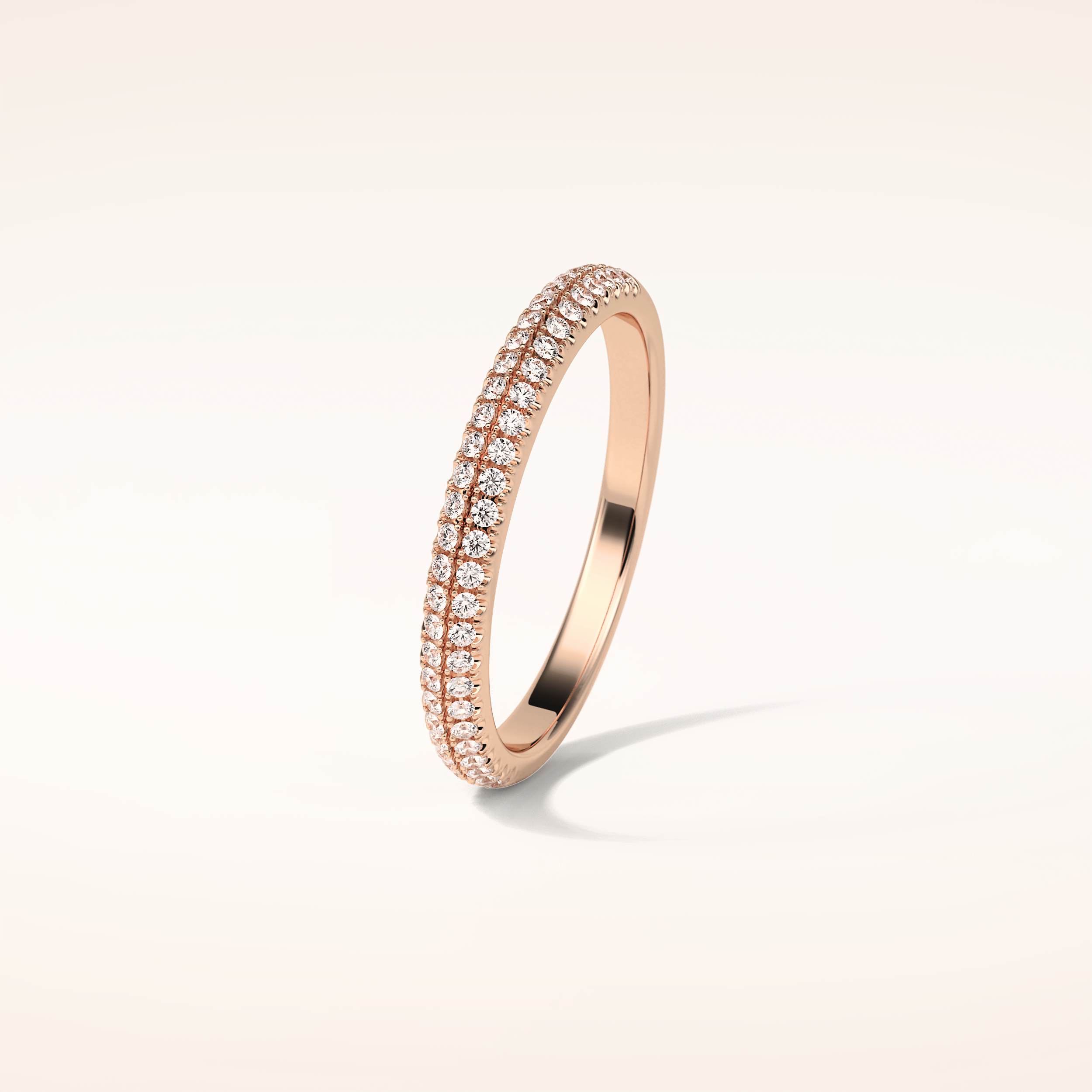 0.32 Round Shaped Moissanite Nine Stone Wedding Band