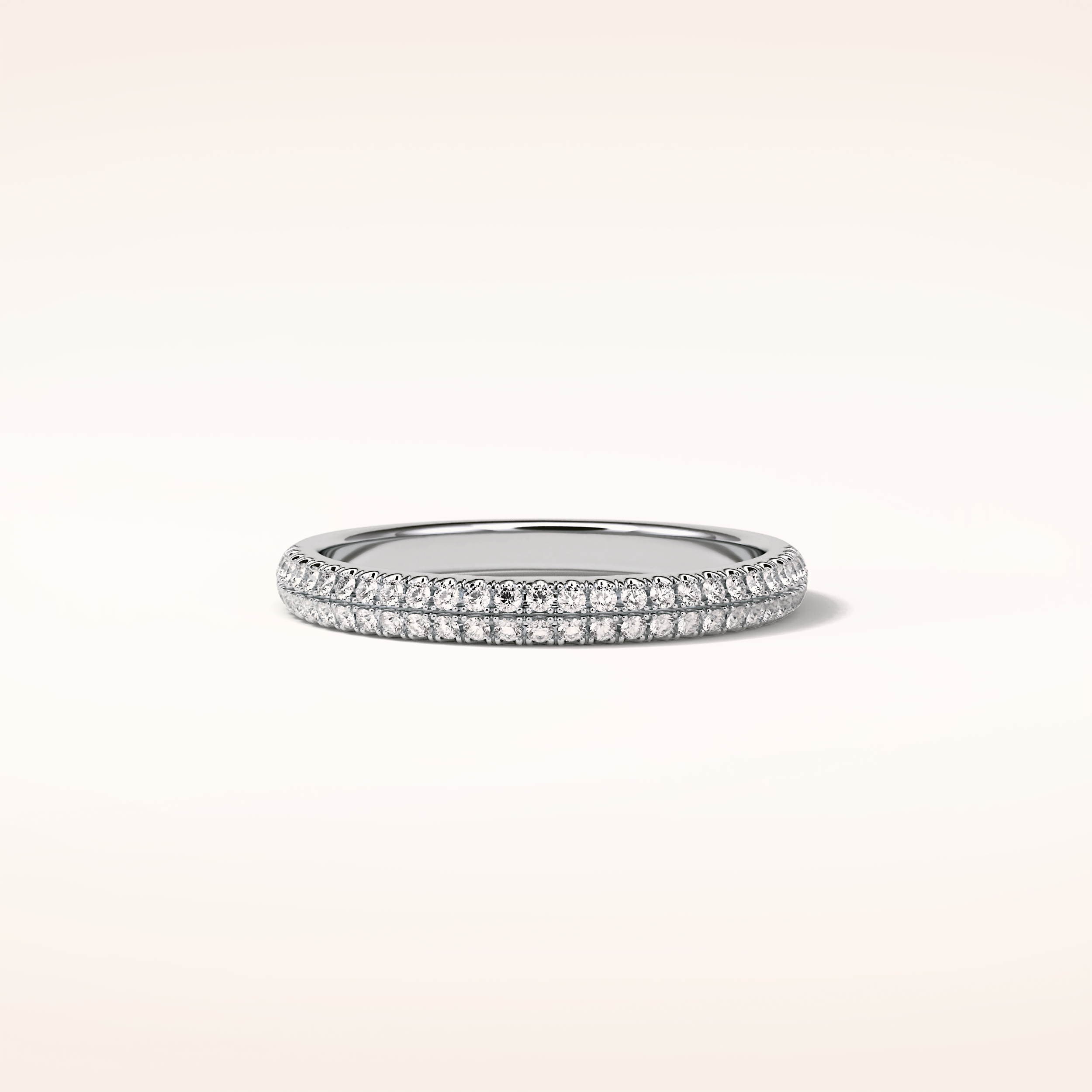 0.32 Round Shaped Moissanite Nine Stone Wedding Band