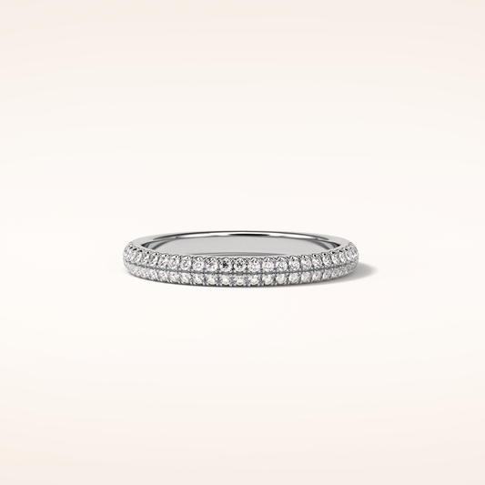 0.32 Round Shaped Moissanite Nine Stone Wedding Band