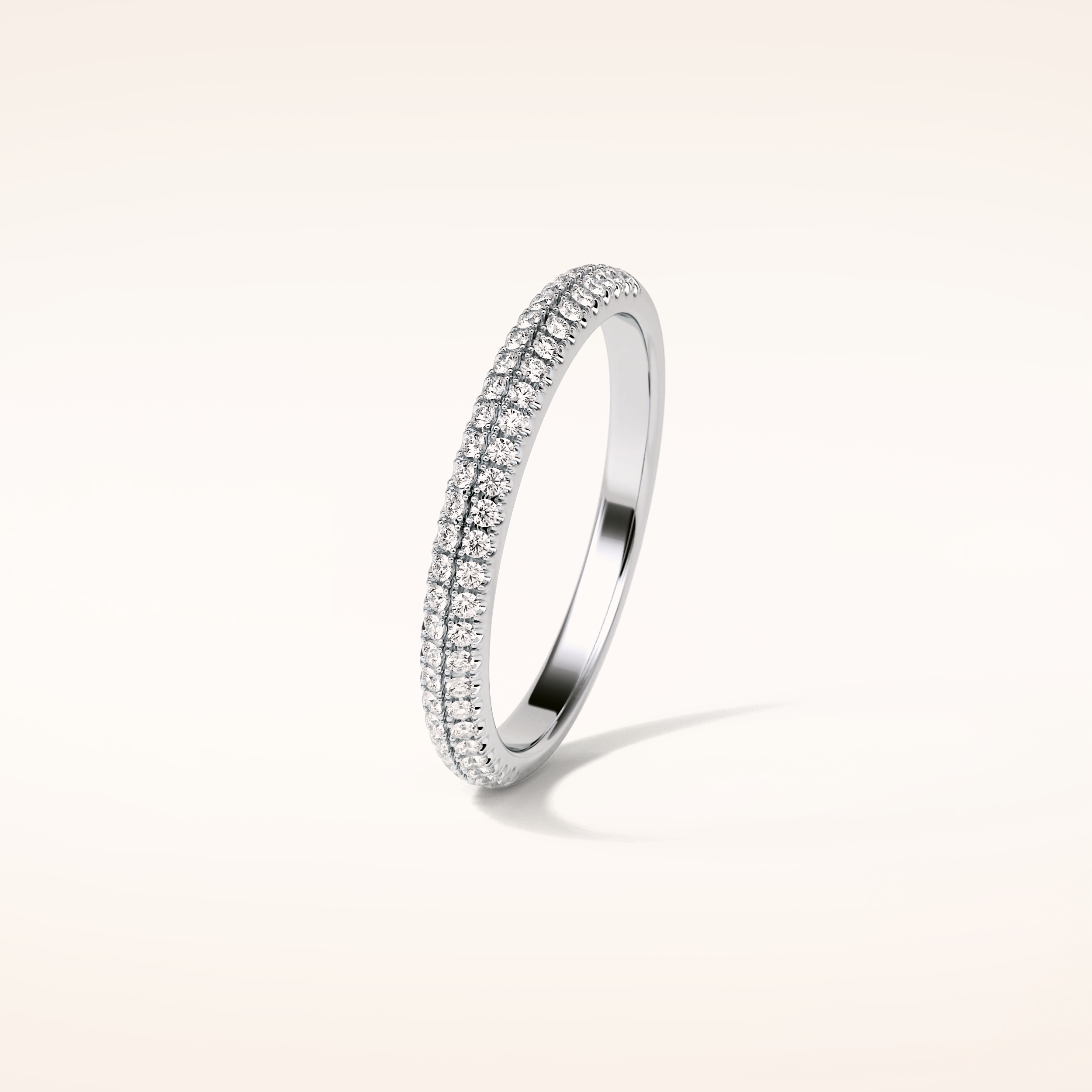 0.32 Round Shaped Moissanite Nine Stone Wedding Band